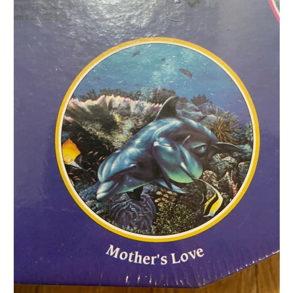 Christian Riese Lassen Mother's Love Dolphin Ocean 750 Piece Round Jigsaw Puzzle